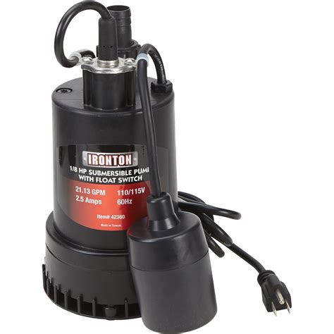 Ironton Submersible Water Pump With Float Switch And Auto Onoff — 1268