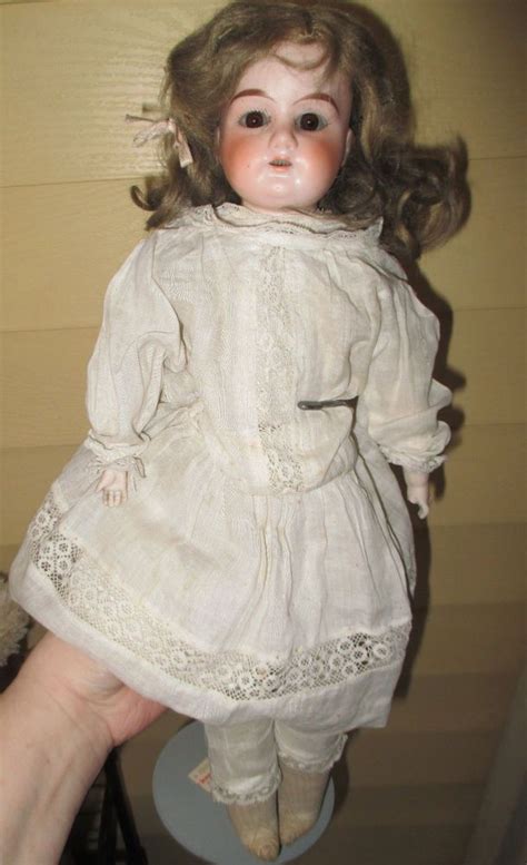 Antique 16 Armand Marseille German Bisque Lilly Doll With Leather Body