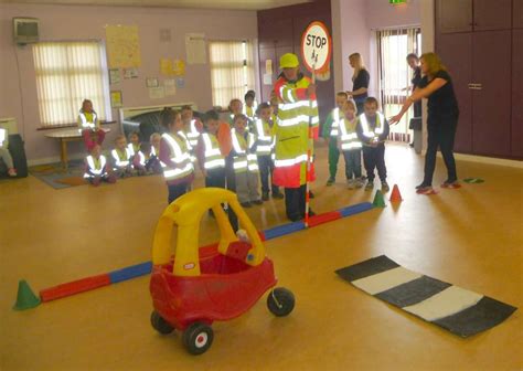 Crossing the road after looking both ways. National "Beep Beep Day" took place as part of Irish Road ...