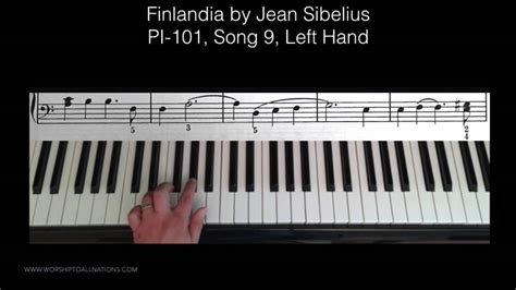 Teach yourself how to play famous piano pieces by bach, mozart, beethoven & the great composers (book, streaming videos (piano collection). Learn to play "Finlandia" by Jean Sibelius, LEFT hand, PI ...