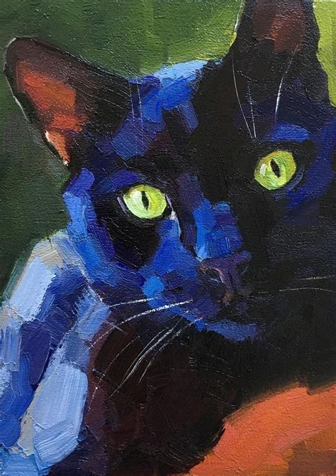 Daily Paintworks Original Fine Art © Katya Minkina Black Cat
