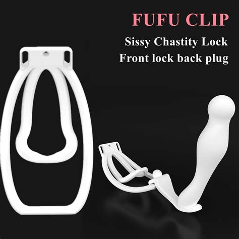 upgrade panty chastity device fufu clip butt plug sissy male mimic female pussy chastity cage