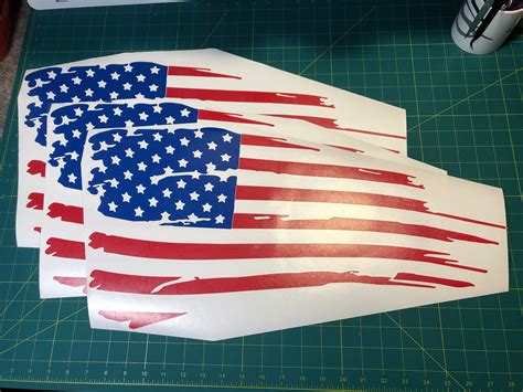 Calcomanía de vinilo de bandera americana desgastada tamaños Etsy