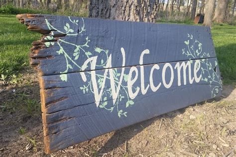 Large Horizontal Welcome Sign On Barn Wood 39 By Homeisasanctuary