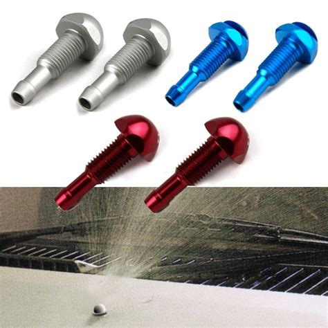 New 2pcs Chrome Windshield Washer Wiper Water Spray Nozzle Cover Cap On