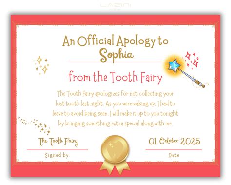 Forgot To Be Tooth Fairy Late Excuse Tooth Fairy Note Apology Letter