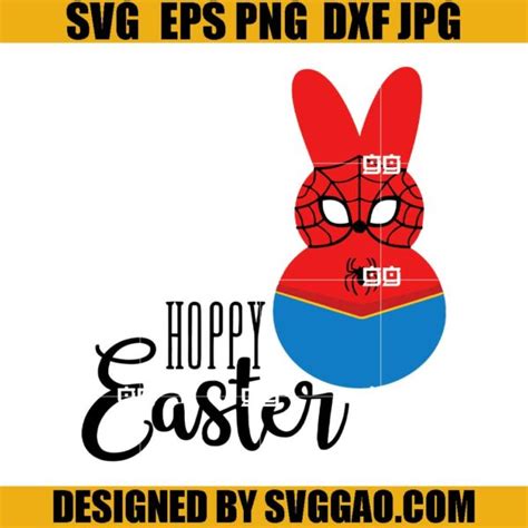 Hoppy Easter SVG, Spiderman Bunny Peep SVG, Marvel Easter SVG