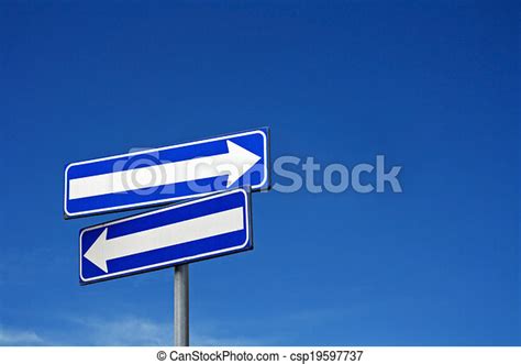 Sign Double Way Blue Sky Canstock