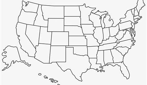 Download Transparent Outline Of The United States - Blank Us Map High