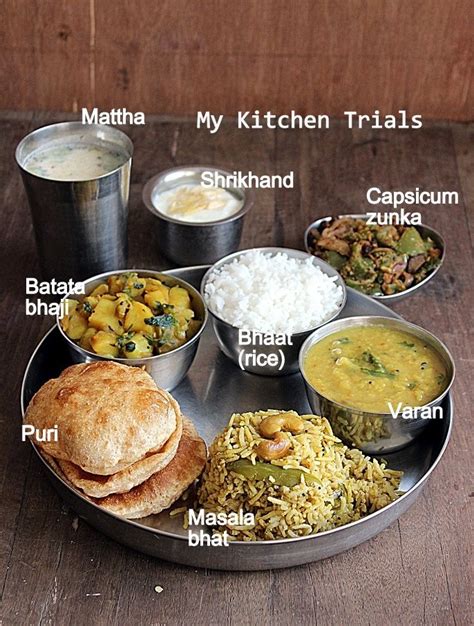Maharashtra Puri Bhaji Thali Indian Food Recipes Indian Food Recipes