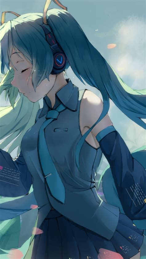 Wallpaper Twintails Tears Hatsune Miku Profile View Vocaloid Aqua