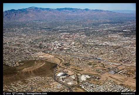 Picturephoto Aerial View Of Downtown Tucson And Rincon Mountains