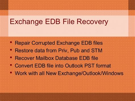 Recovery Edb Exchange