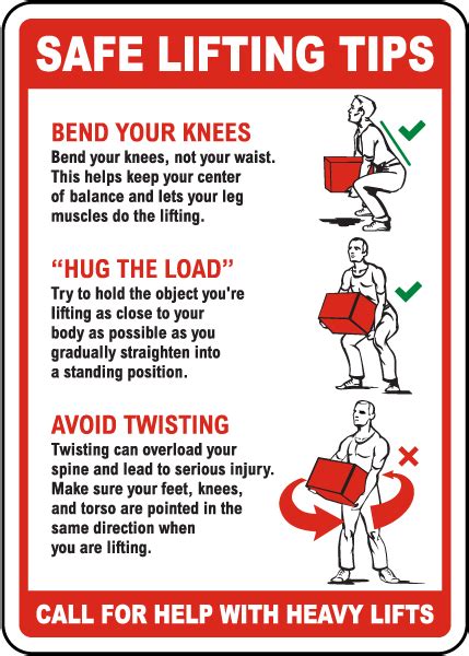 Safe Lifting Tips Sign Claim Your 10 Discount