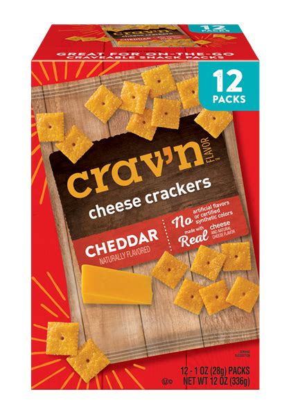 Cravn Flavor Cheddar Cheese Crackers 12 1 Oz Packs Hy Vee Aisles