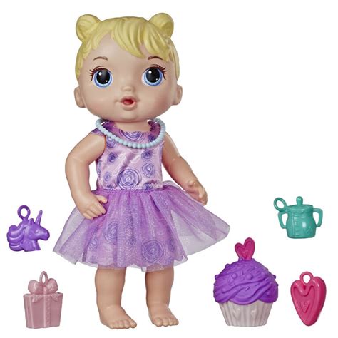 Baby Alive Party Presents Baby Blonde Hair Doll With Birthday Cupcake