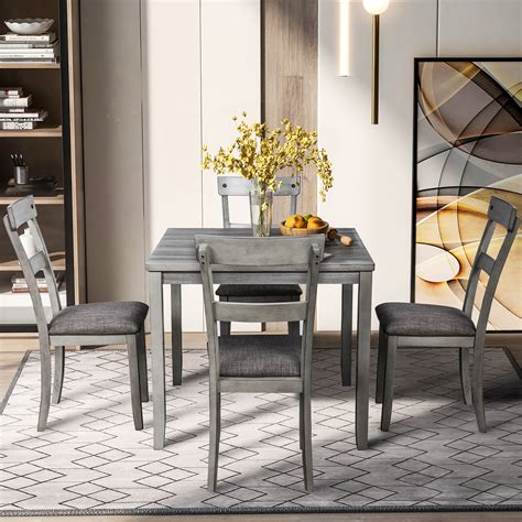 Formal dining table and chair set. Kitchen Table with Chair Set for 4, BTMWAY Square ...