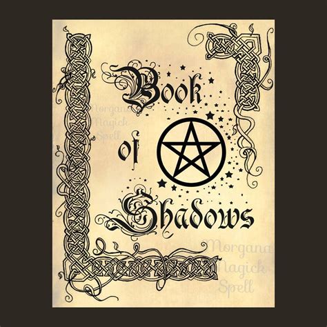 book of shadows cover page digital download grimoire scrapbook wicca pagan witchcraft