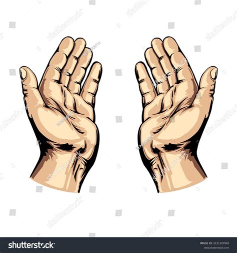 Prayer Hand Vector Illustration Praying Hands Stock Vector Royalty