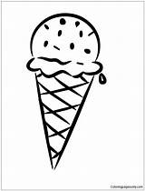 Ice Cream Coloring Chocolate Sprinkles sketch template