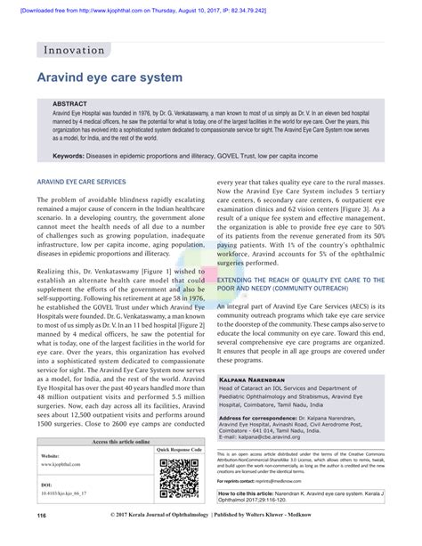 Pdf Aravind Eye Care System