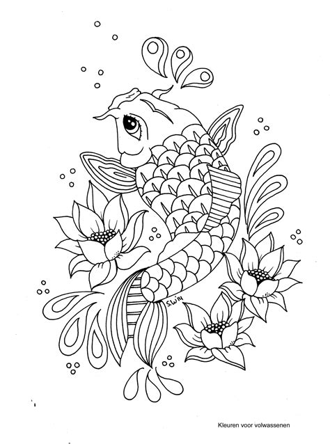 Koi Fish Coloring Pages For Kids Coloring Pages