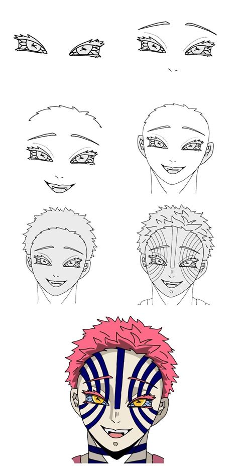 How To Draw Akaza Step By Step Drawing Photos