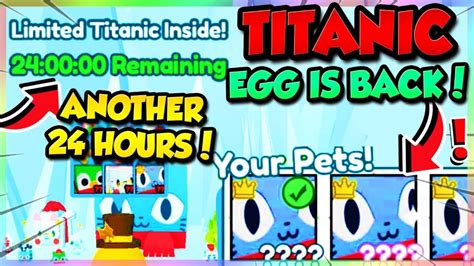 Luck Event Titanic Cat Here For More Hours Pet Simulator X