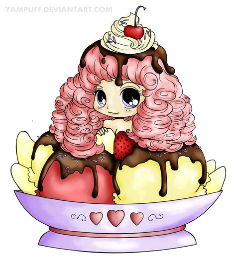 Colored Ice Cream Girl By Yampuff On Deviant Art See More Of Yampuffs