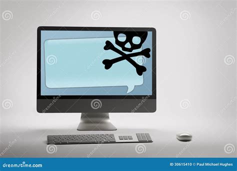 Computer Displaying Internet Fraud And Scam Warning On Screen Stock
