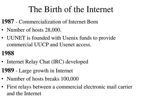 Ppt The History Of The Internet Powerpoint Presentation Free