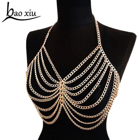 2018 Exaggerated Sexy Chain For Women Multilayer Chain Tassel Bra Chain