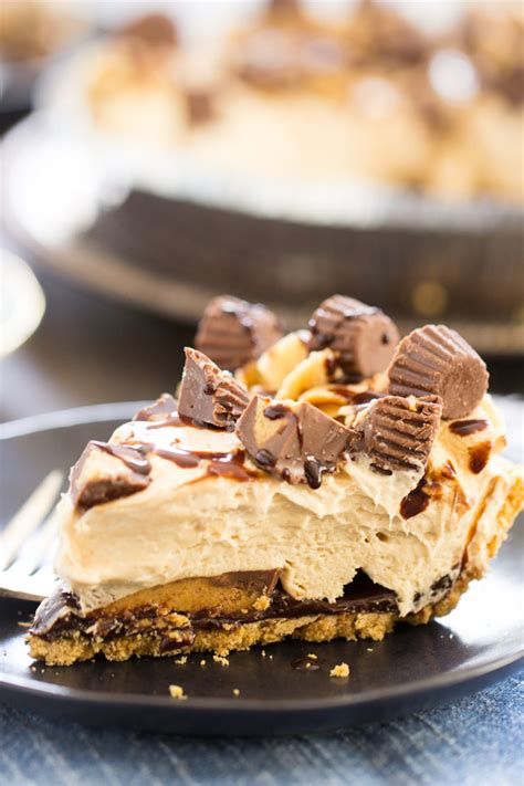 Reeses Cup No Bake Peanut Butter Pie Recipe The Gold Lining Girl
