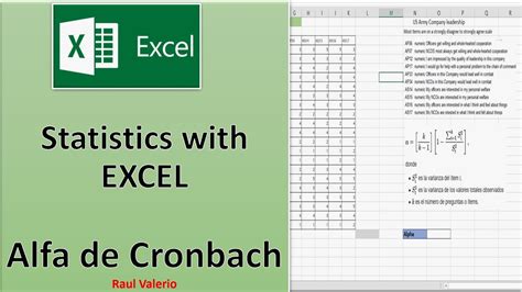 Alfa De Cronbach En Excel Psicometria Survey Cuestionario Youtube