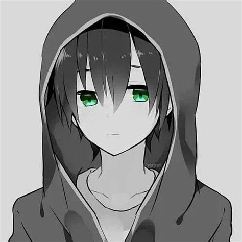 A relaxed fit that you can pull off any day of the week! black and white green eyes hoodie | Boys with green eyes, Anime hoodie, Anime boy
