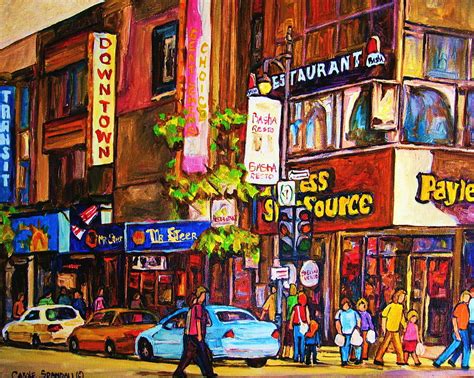 Busy Downtown Street Painting By Carole Spandau