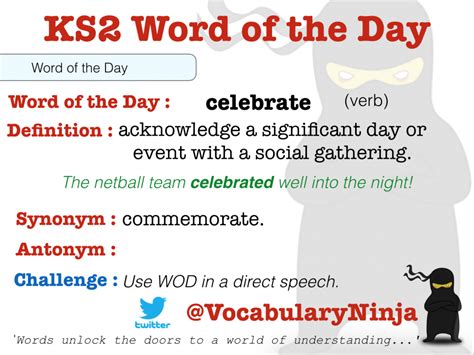 Ks2 Word Of The Day Vocabulary Ninja