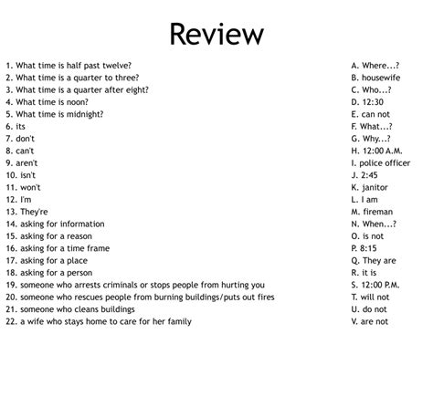Review Worksheet Wordmint