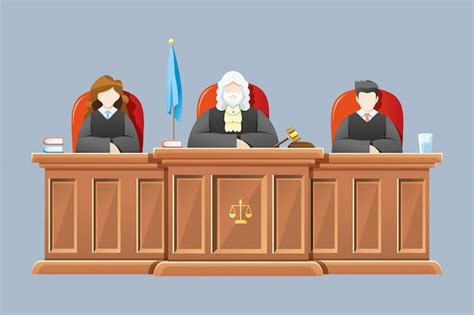 Corte Suprema Con Ilustración De Jueces Vector Premium