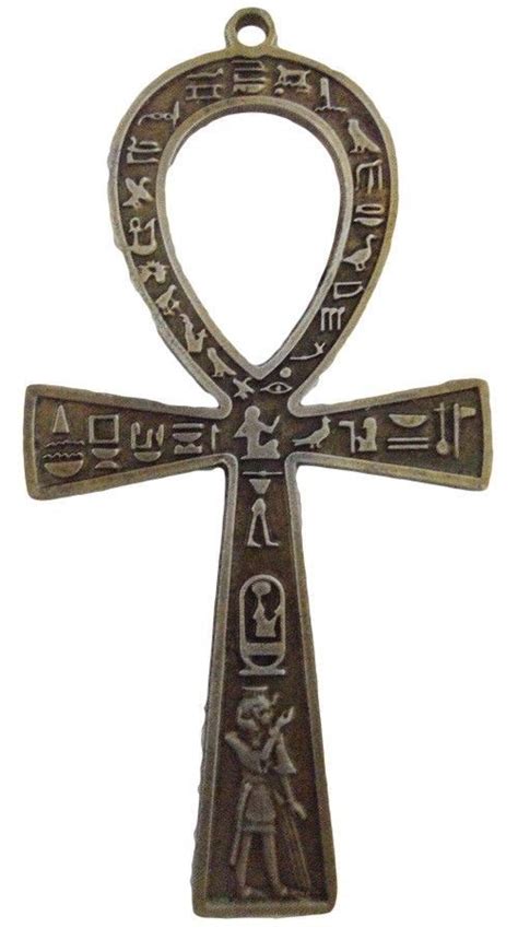 Egyptian Ankh 4 Brass Wall Hanging Engraved Cross Key Of Life
