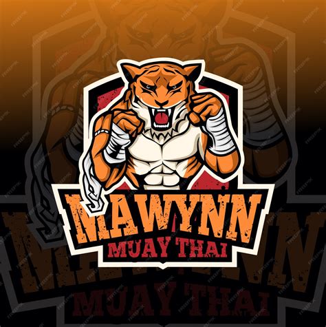 Premium Vector Muay Thai Tiger Mascot Esport Logo