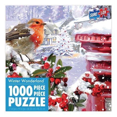 Sure Lox 1000 Pc Winter Wonderland Robin On Berries Puzzle Walmart