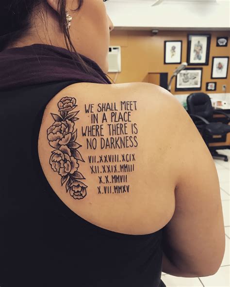 Memorial Tattoos We Shall Meet In A Place Where There Is No Darkness