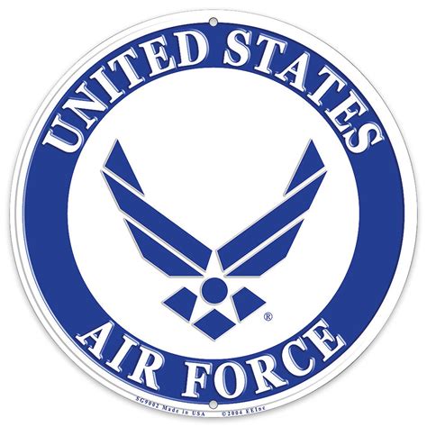 Us Air Force Logo 12 Round Aluminum Sign Survival