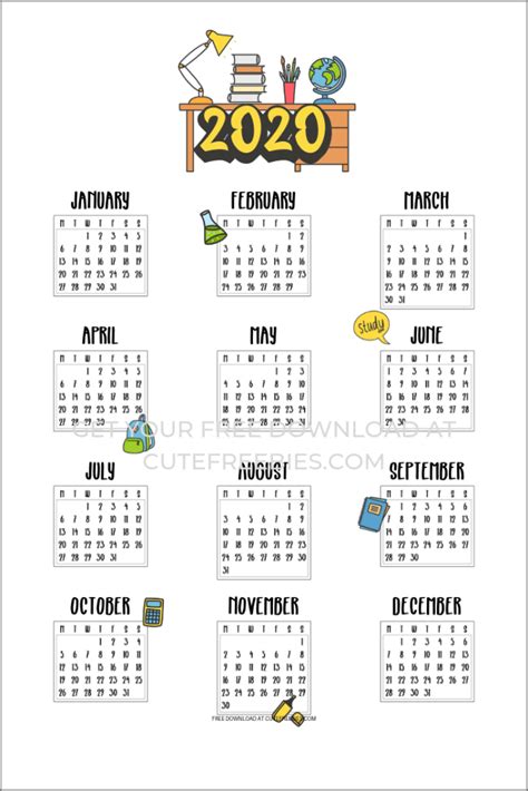 2021 2022 school calendar printable cute freebies for you