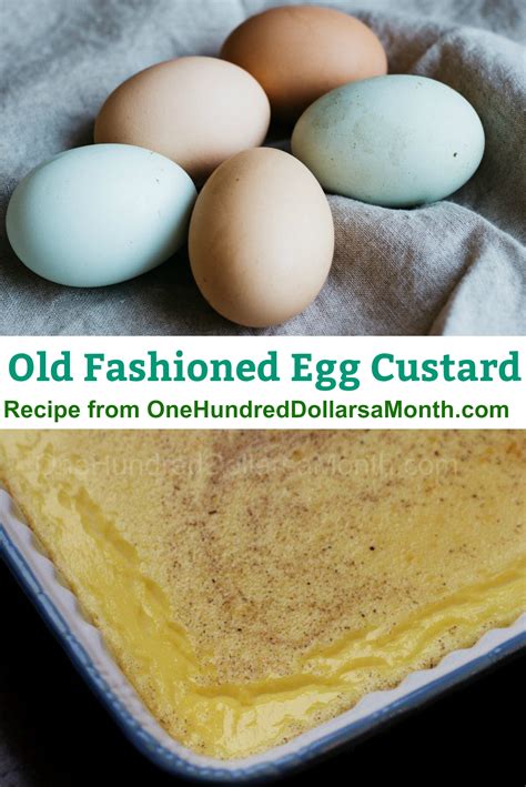 Old Fashioned Egg Custard Recipe One Hundred Dollars A Month