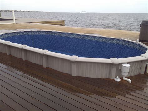 Sharkline Semi Inground Pool With Deck Built Around It Brothers 3
