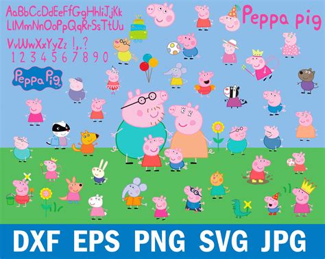Peppa Svg Cutting Files Peppa Pig Cut File Cartoon Svg Cutting Etsy