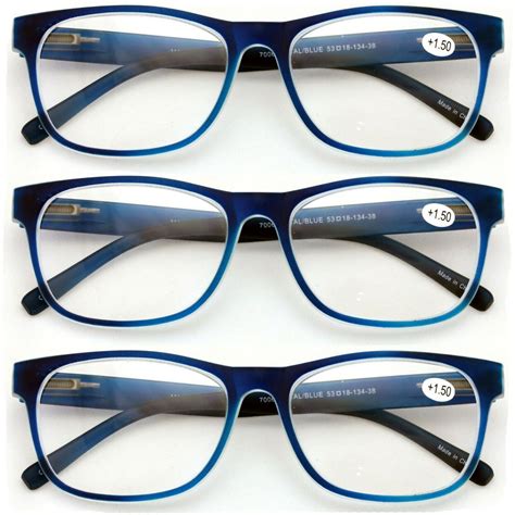 3 Pairs Matte Translucent Classic Reader Spring Hinge Unisex Reading Glasses Ebay