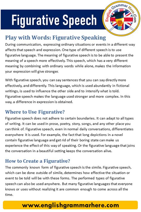 What Is Figurative Speech Examples Of Figurative Speech English
